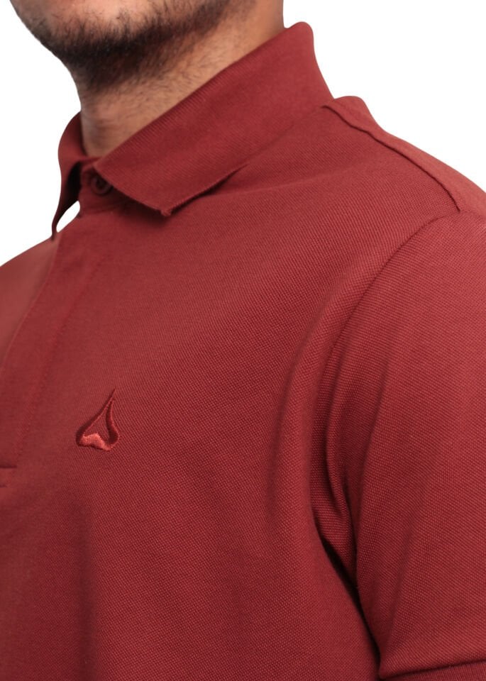 Regular Fit %100 Pamuk Polo Yaka Kiremit T-shirt