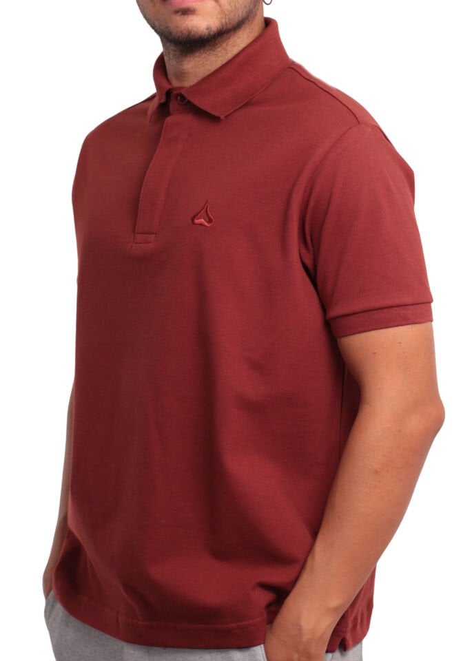 Regular Fit %100 Pamuk Polo Yaka Kiremit T-shirt