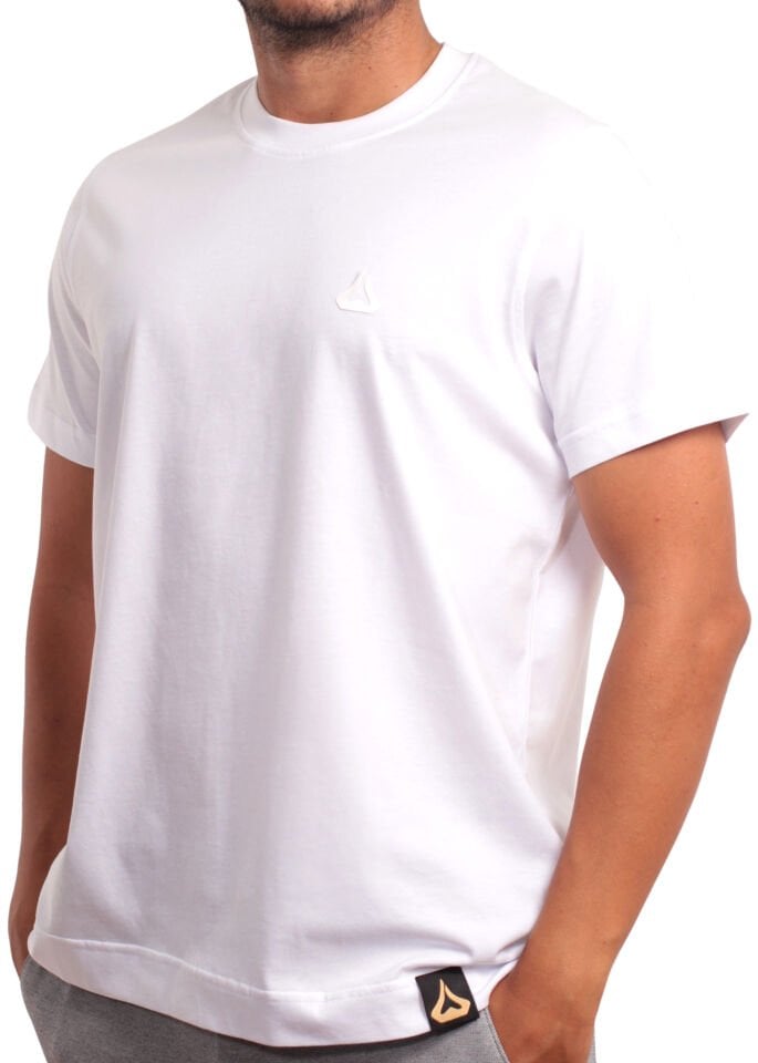 Regular Fit %100 Pamuk T-shirt – Obsidienne Logolu, Beyaz Renk