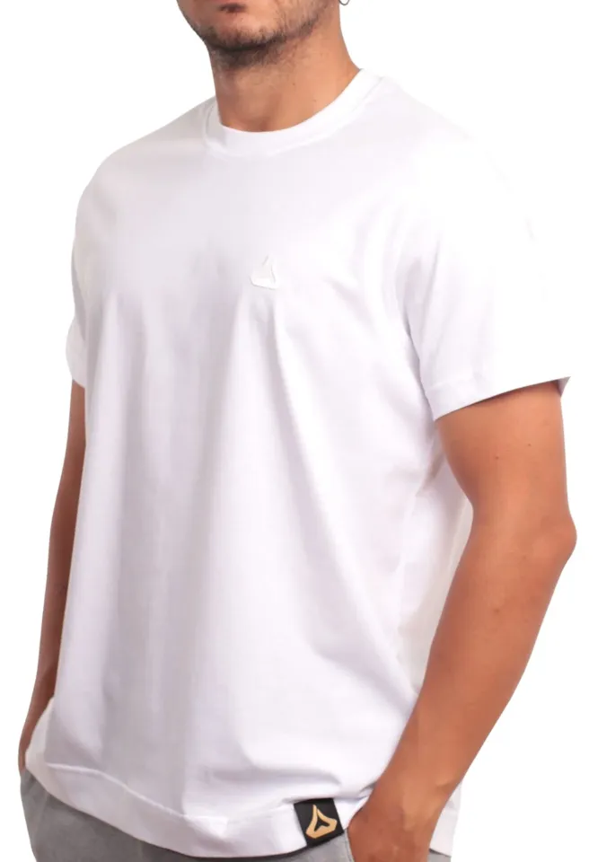 Regular Fit %100 Pamuk T-shirt – Obsidienne Logolu, Beyaz Renk